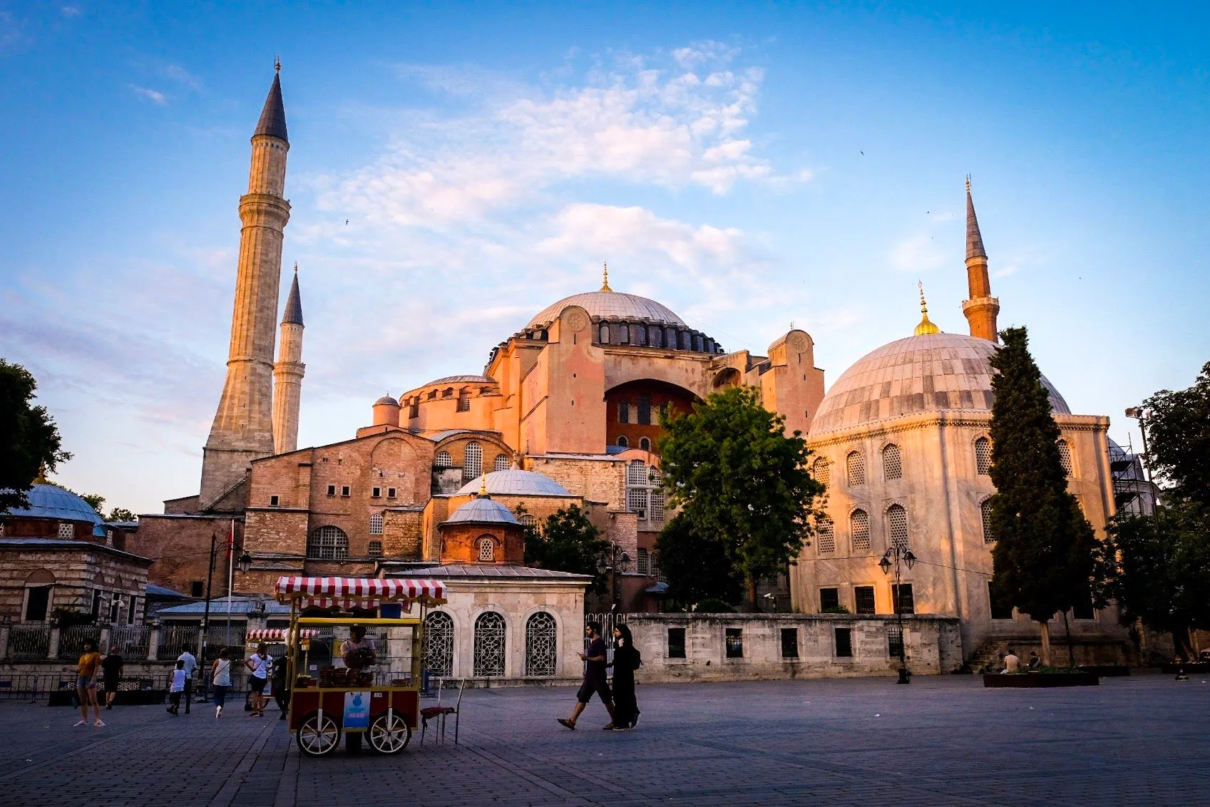 Hagia Sophia's domes and minarets rising over Istanbul