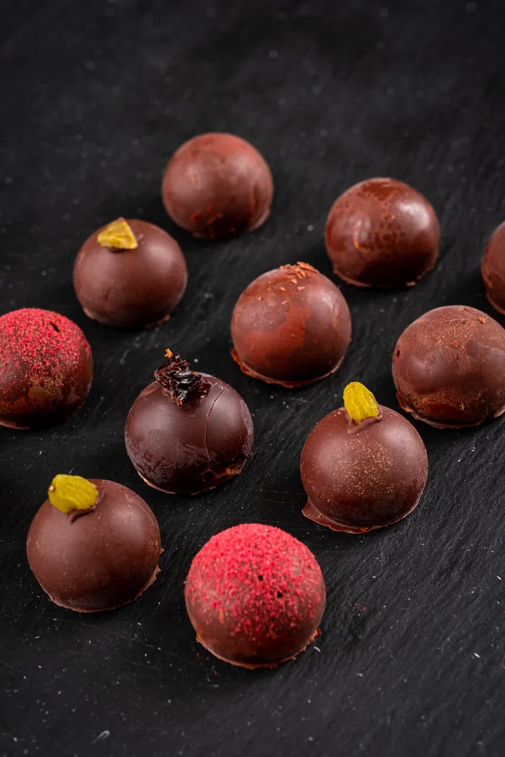 Silent auction assortment of six chocolate truffle flavors